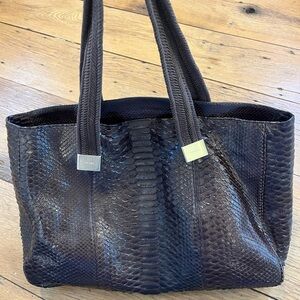 RARE Vintage Kate Spade collection tote in genuine Python, brown